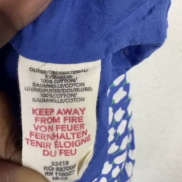 Mini Boden Dress Girl 2-3Y Blue White Floral Cotton Smocked Cottagecore Coquette - Picture 7 of 9